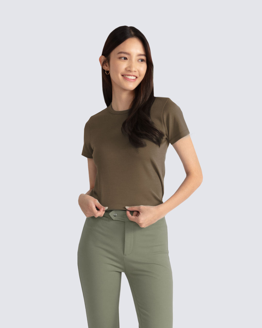 Women Premium Weight Cotton Crew Neck Tee (Essential)