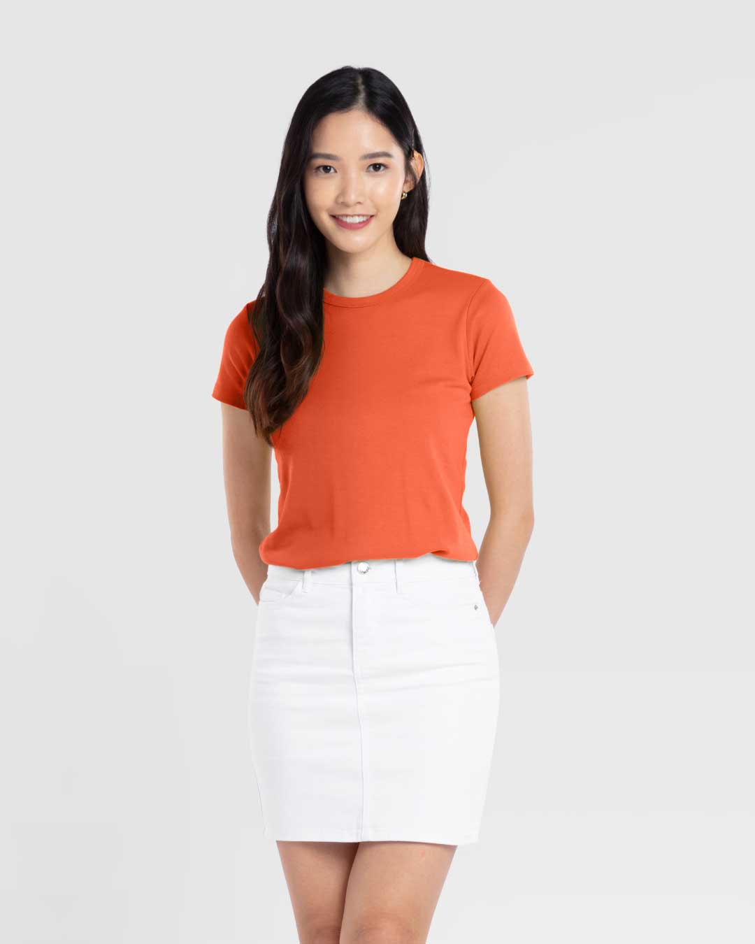 Women Premium Weight Cotton Crew Neck Tee (Essential)