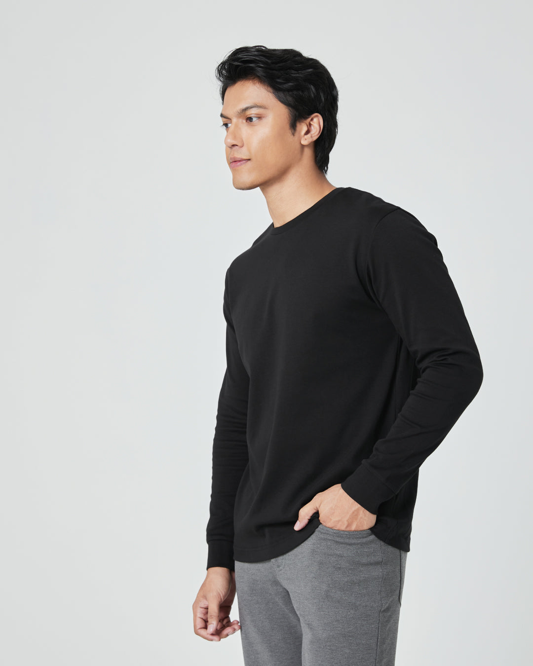 Men Premium Long Sleeve Crew Neck Tee