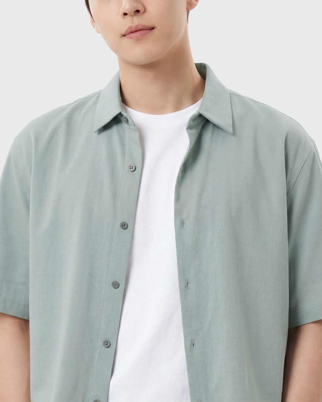 Men Button Up Short Sleeve Casual Shirt