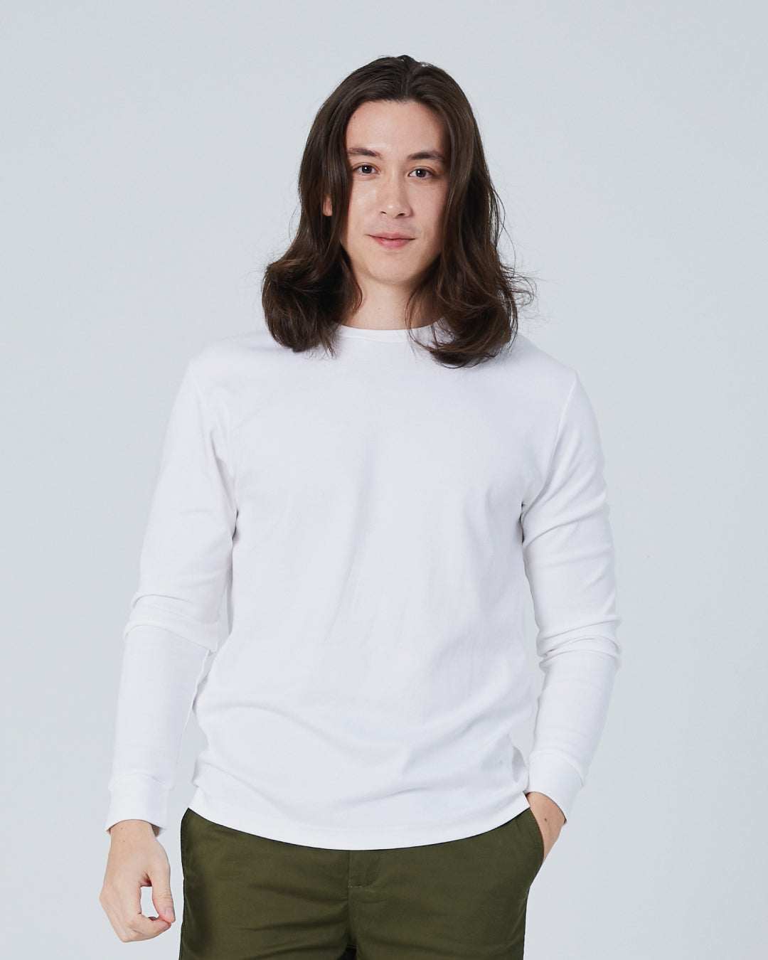 Men Premium Long Sleeve Crew Neck Tee