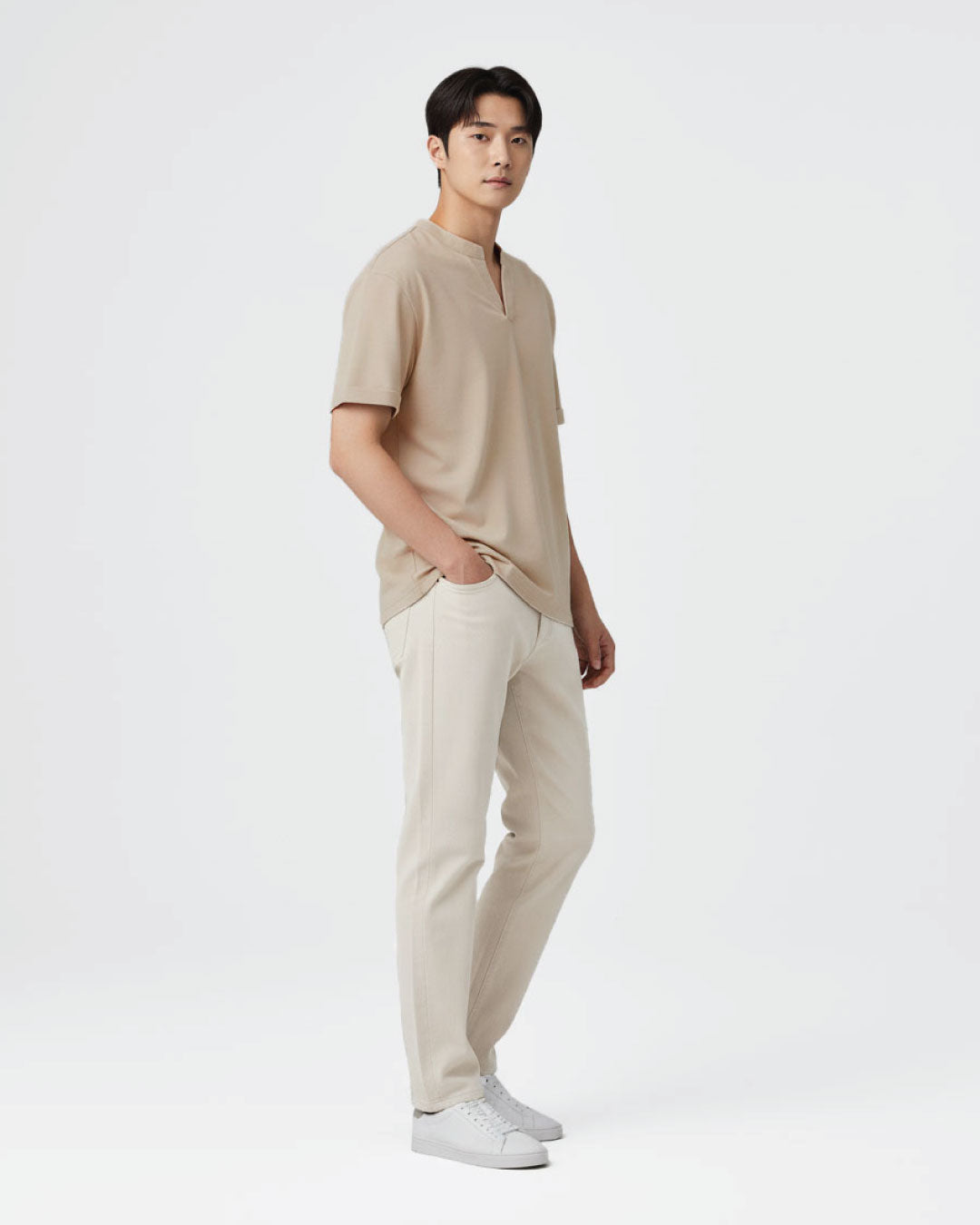 Men Mandarin Collar Tee