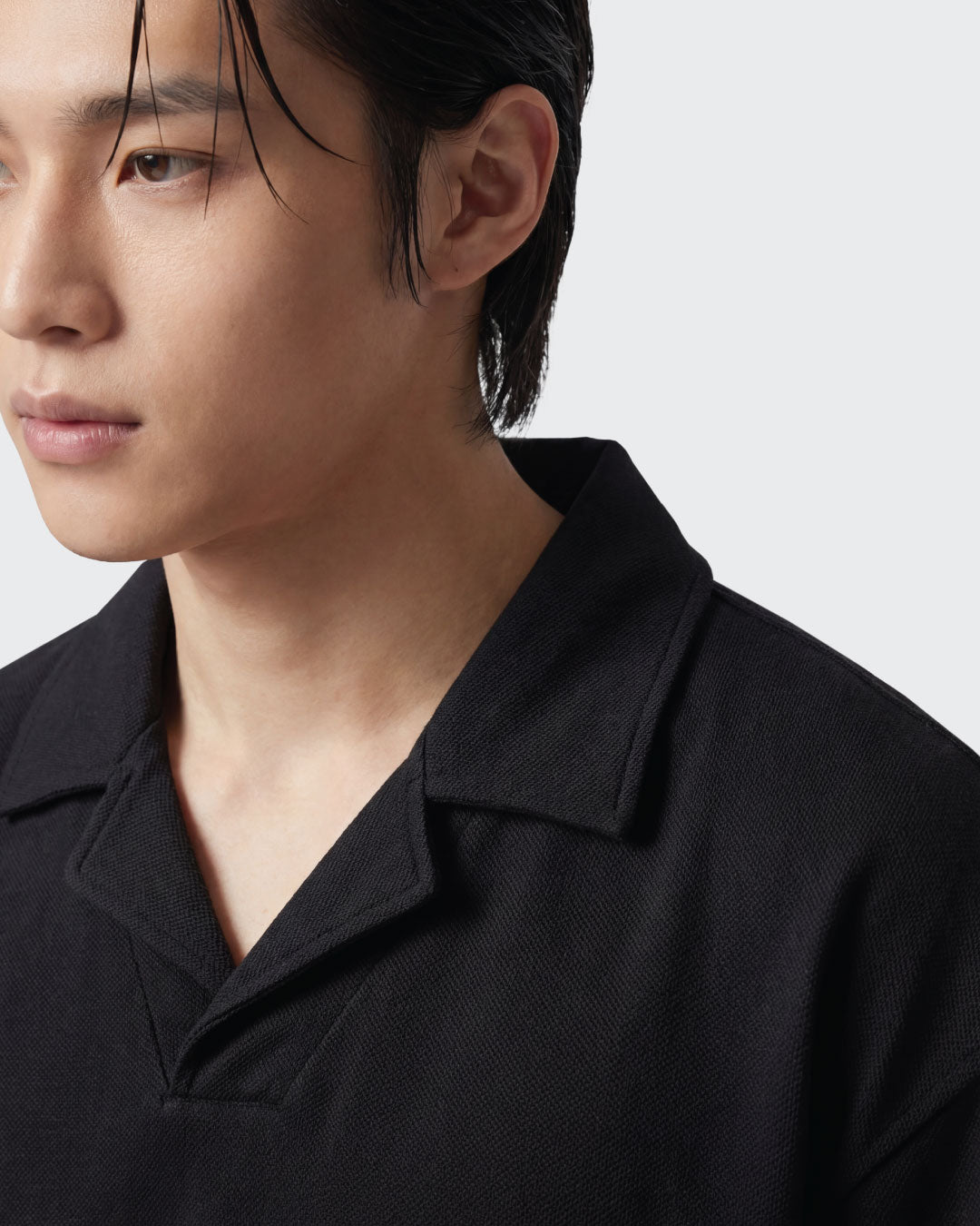 Men Open Collar Polo Tee