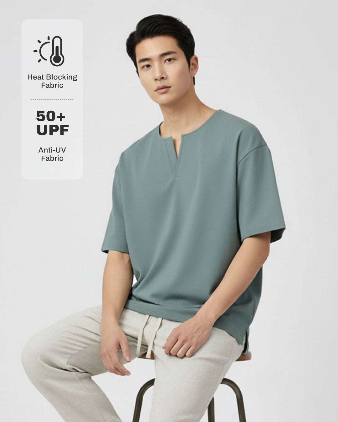 Men Oversized Notch Tee