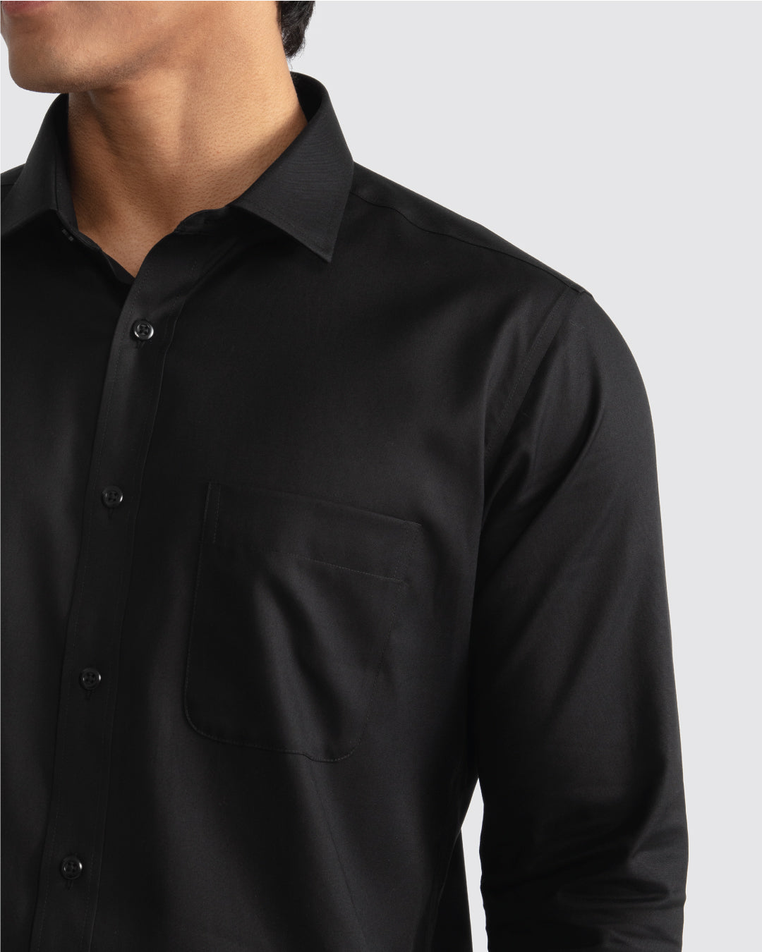Men Slim Fit Long Sleeve Formal Pocket Shirt