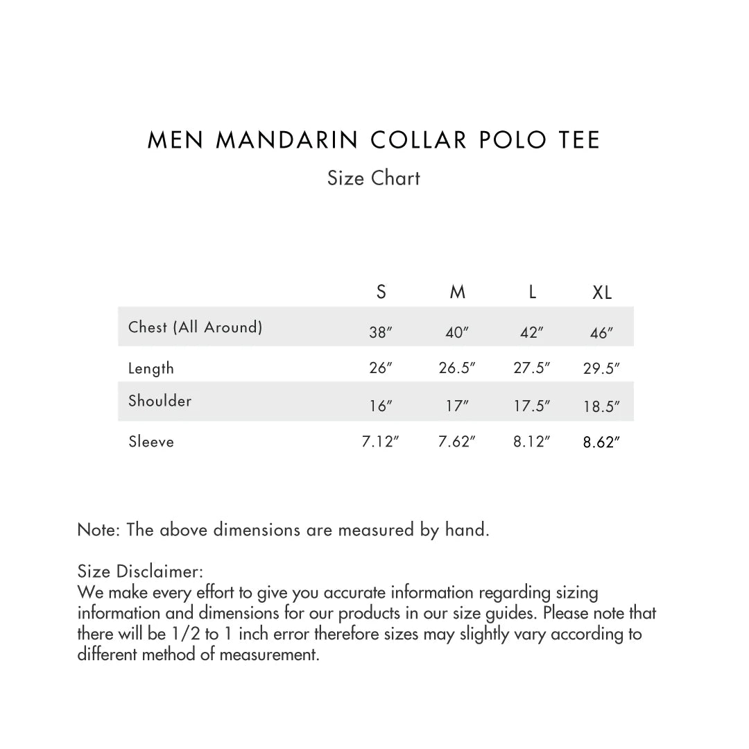 Men Mandarin Collar Slim Fit Polo Tee