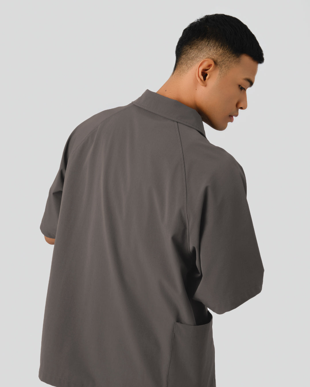 Men Oversized Nylon Polo Tee
