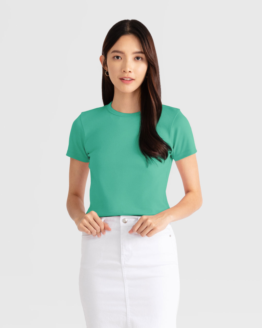 Women Premium Weight Cotton Crew Neck Tee (New Colour)