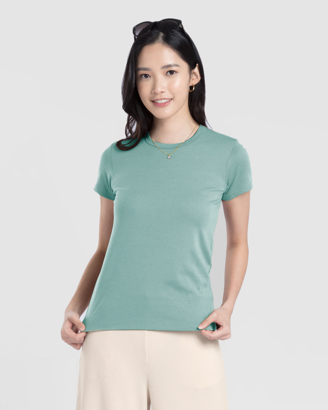 Women Premium Weight Cotton Crew Neck Tee (New Colour)