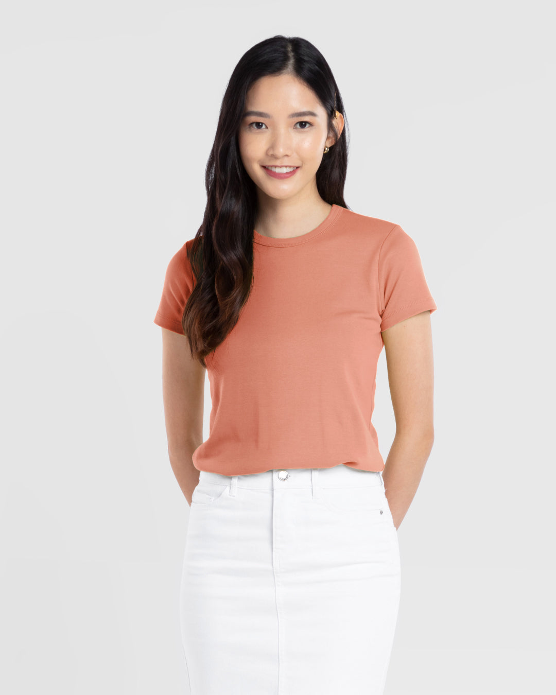 Women Premium Weight Cotton Crew Neck Tee (New Colour)