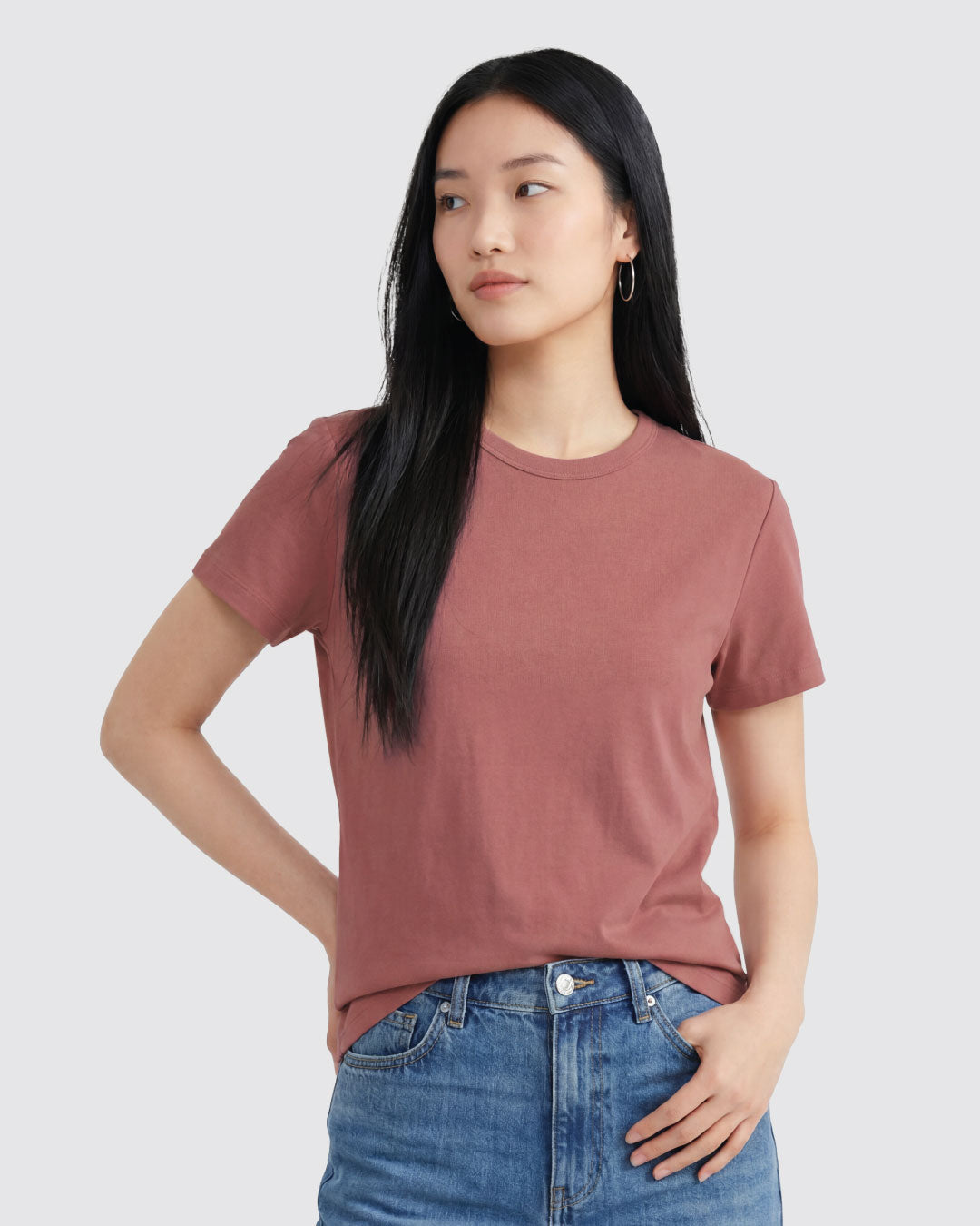 Women Premium Weight Cotton Crew Neck Tee (New Colour)