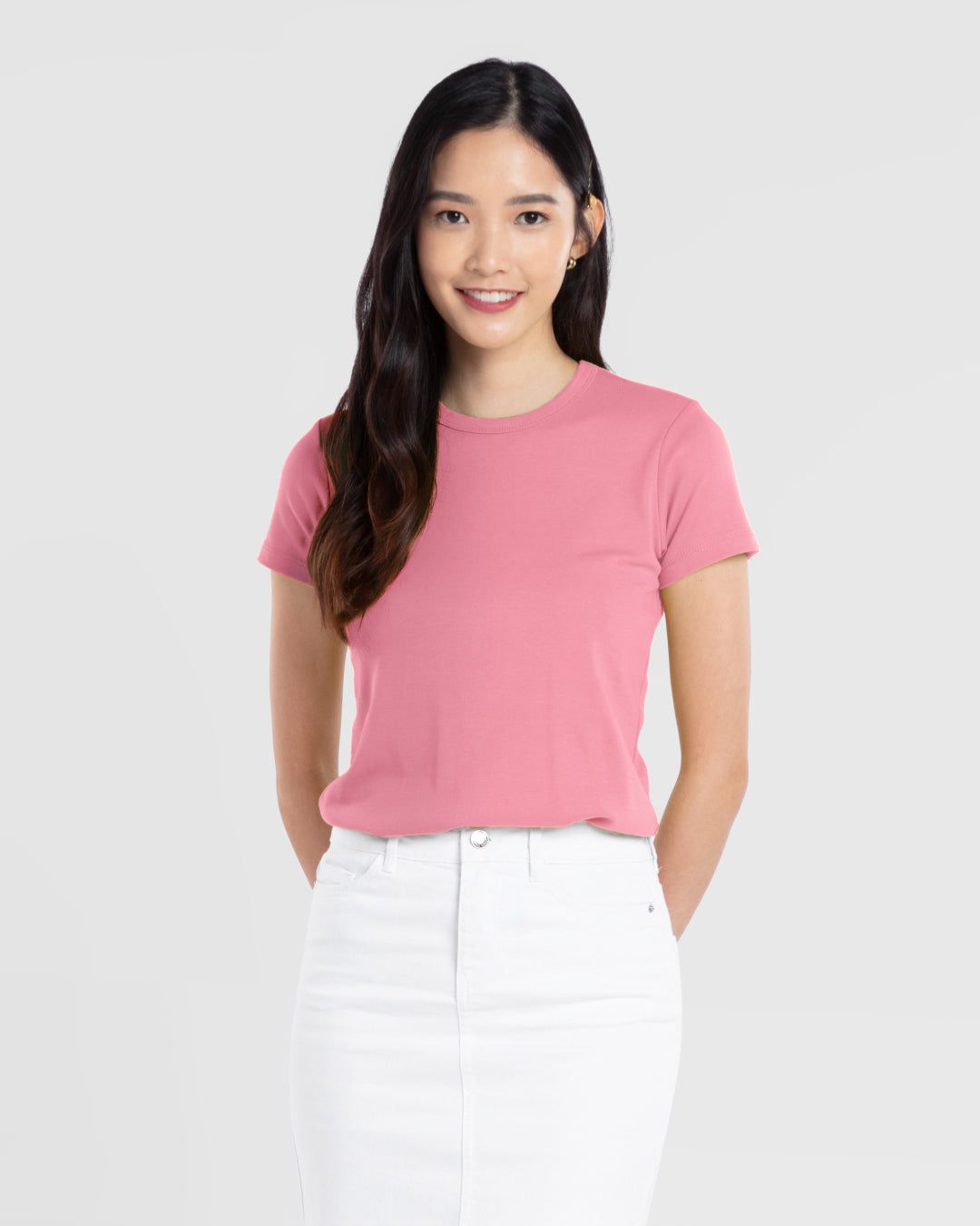 Women Premium Weight Cotton Crew Neck Tee (New Colour)