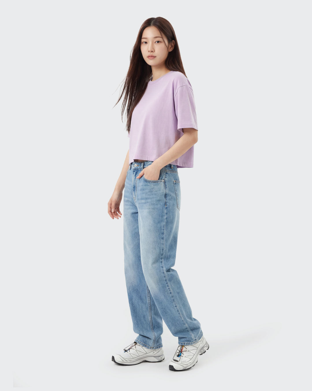 Women Basic Boxy Crop Tee