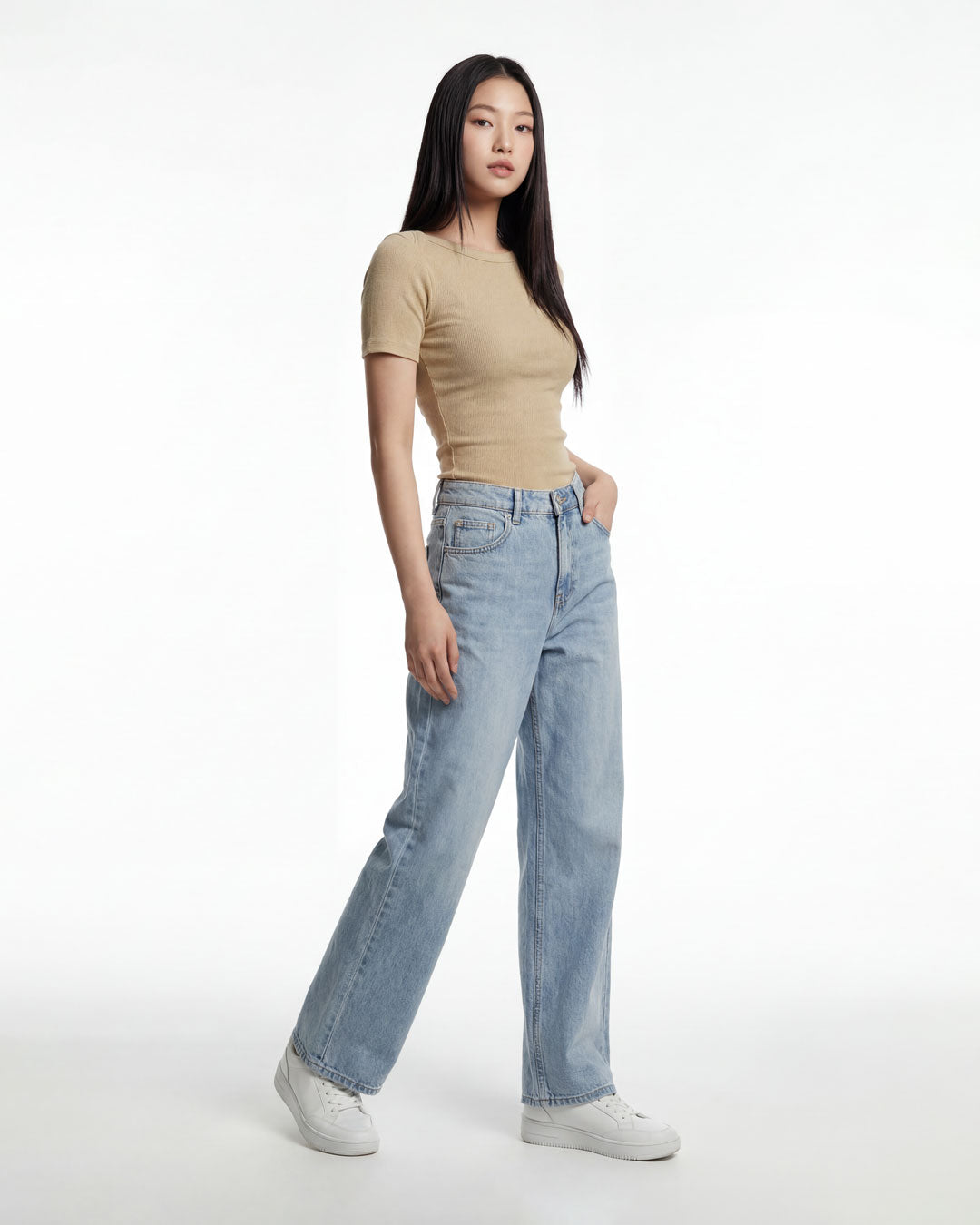 Women Boat Neck Ribbed Top