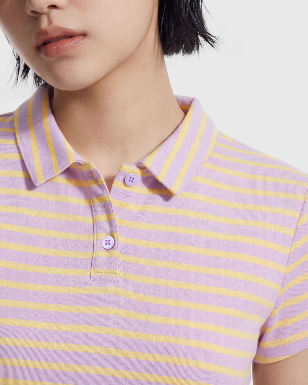 Women Stripe Polo Tee