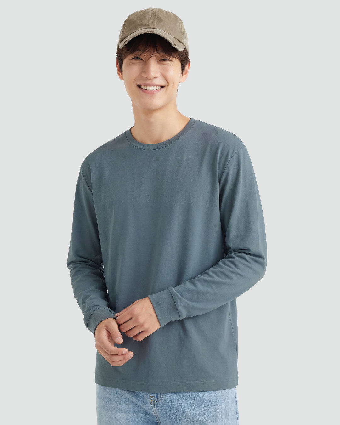 Men Premium Long Sleeve Crew Neck Tee