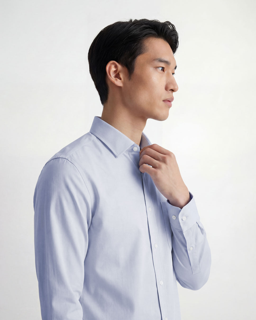 Men Slim Fit Long Sleeve Formal Pocket Shirt