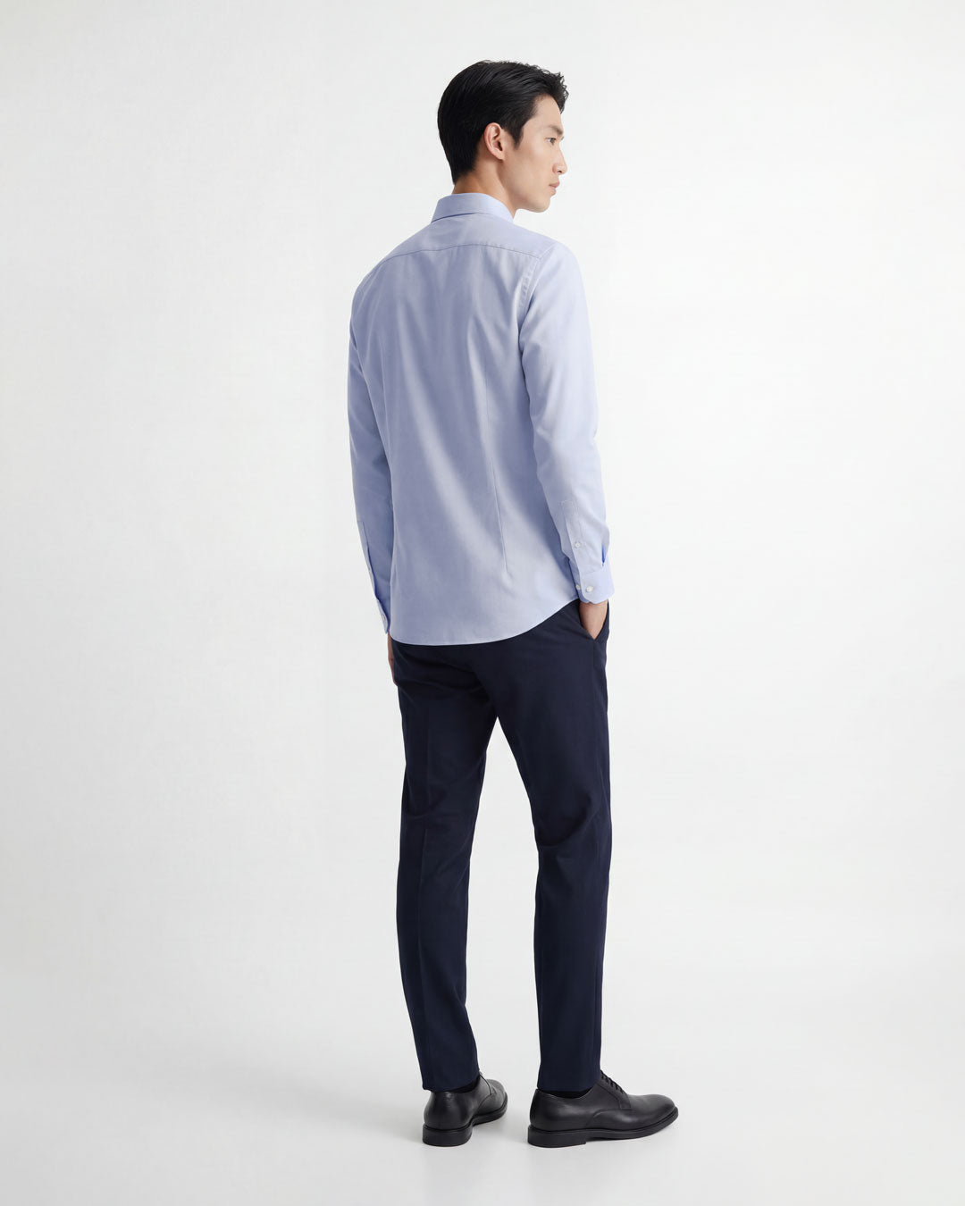 Men Slim Fit Long Sleeve Formal Pocket Shirt