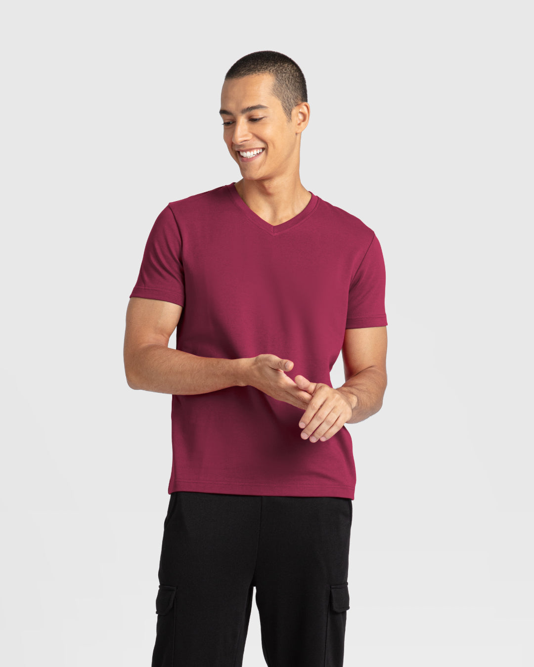 Men Premium Cotton V-Neck Tee