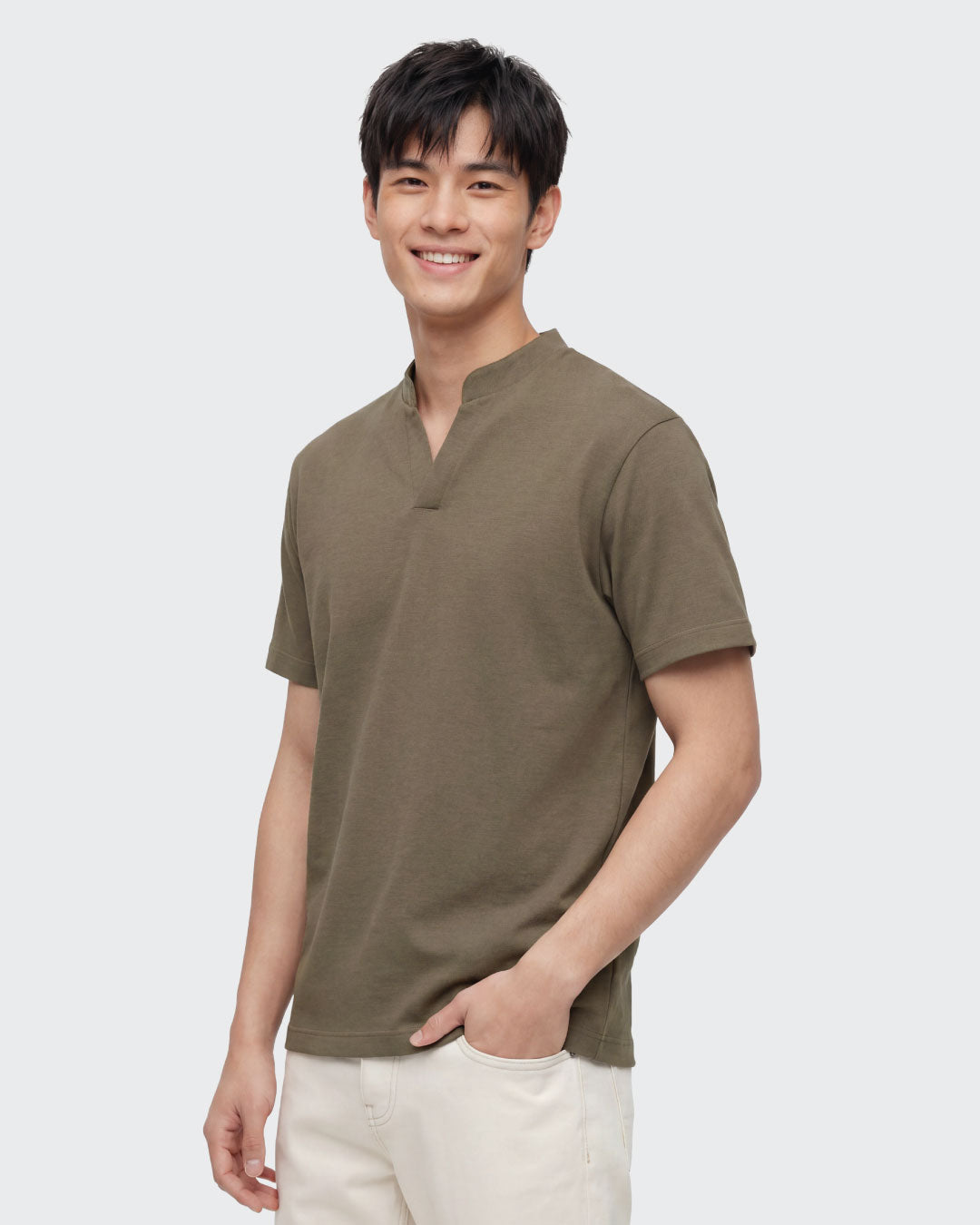 Men Mandarin Collar Tee