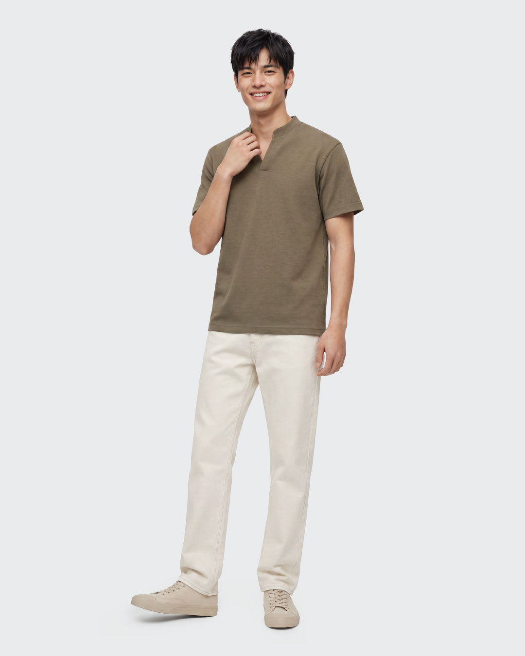 Men Mandarin Collar Tee