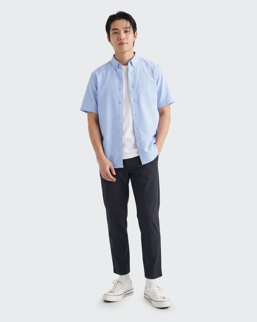 Men Short Sleeve Oxford Shirt