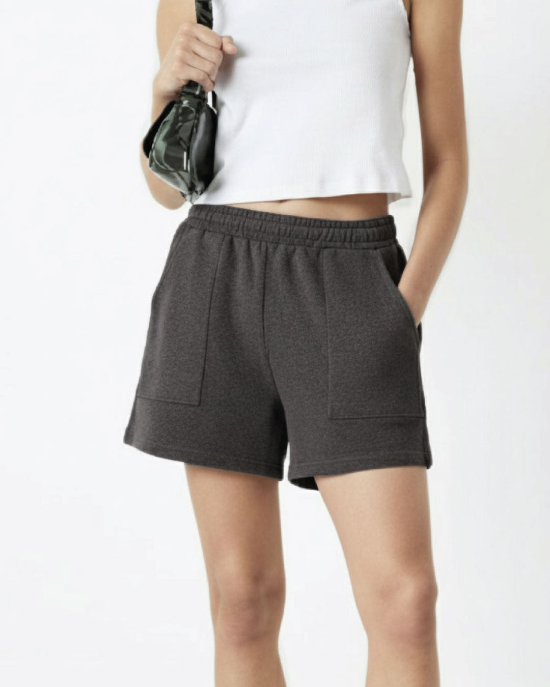 Women Paperbag Sweat Shorts
