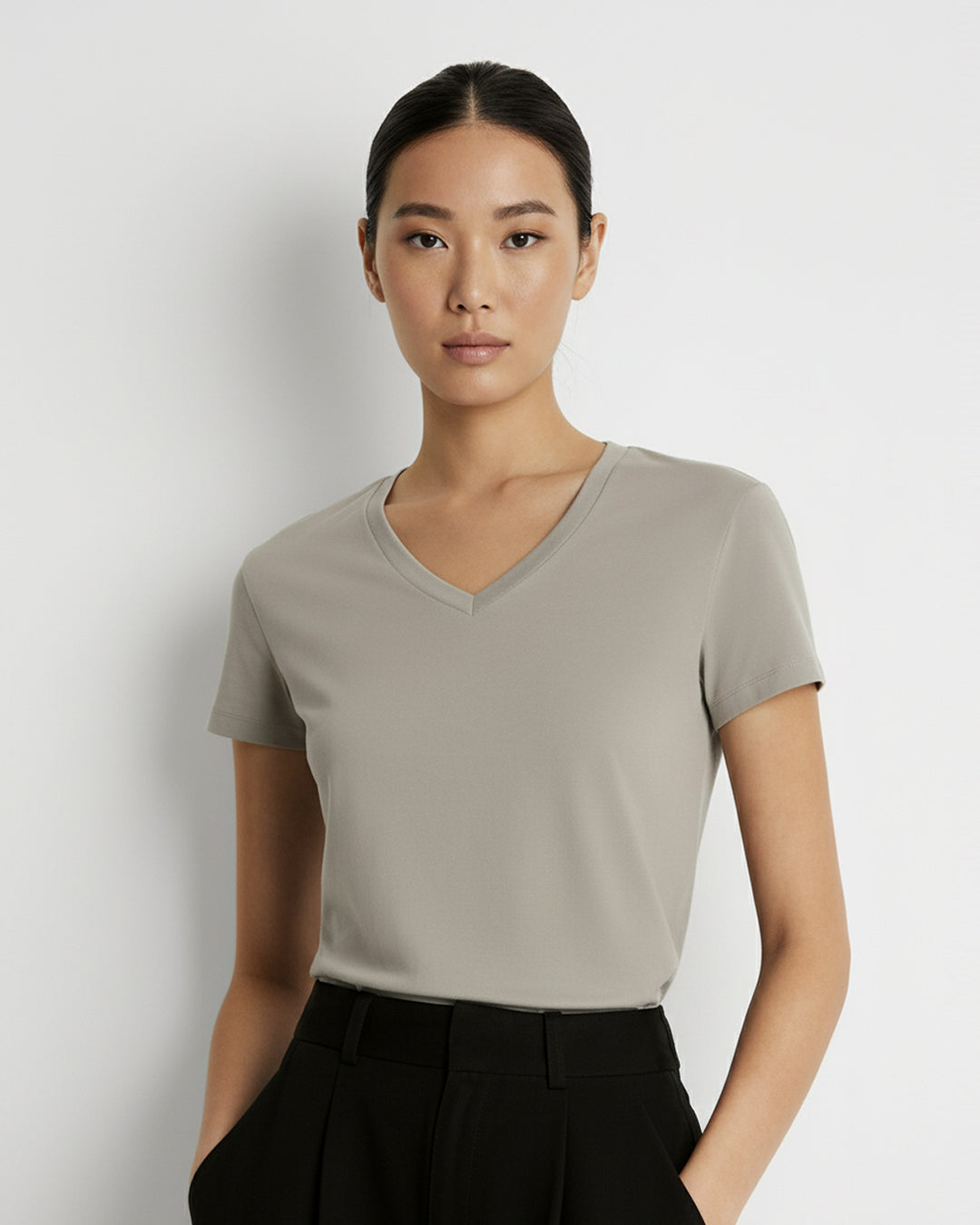 Women Premium Cotton V-Neck Tee