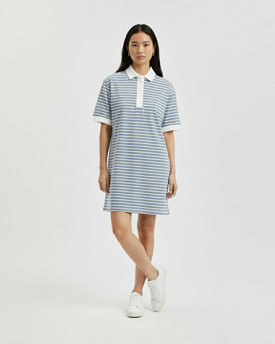 Women Stripes Polo T-Dress