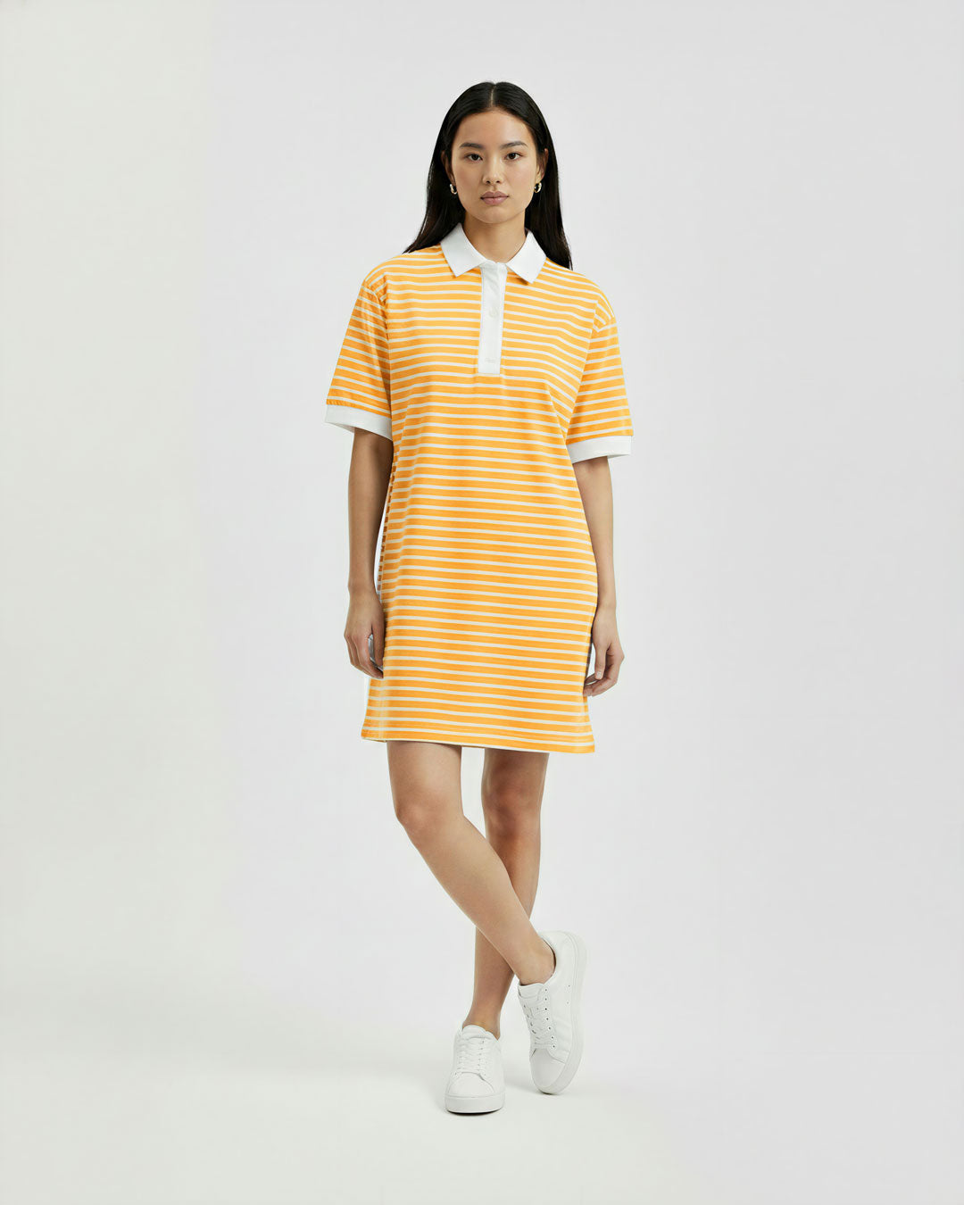 Women Stripes Polo T-Dress