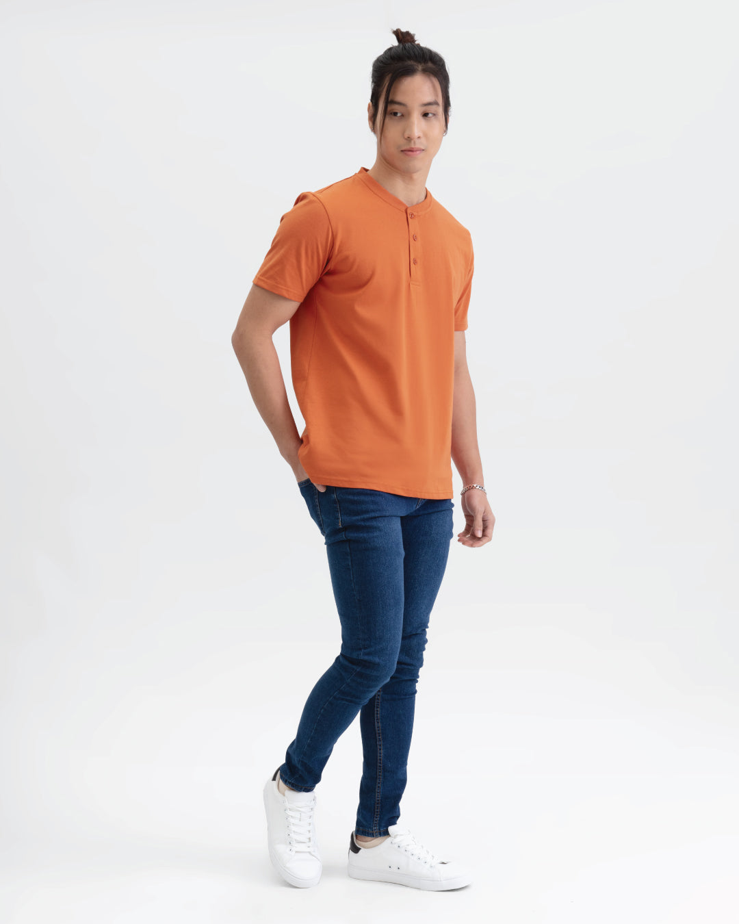 Men Short Sleeve Henley Tee