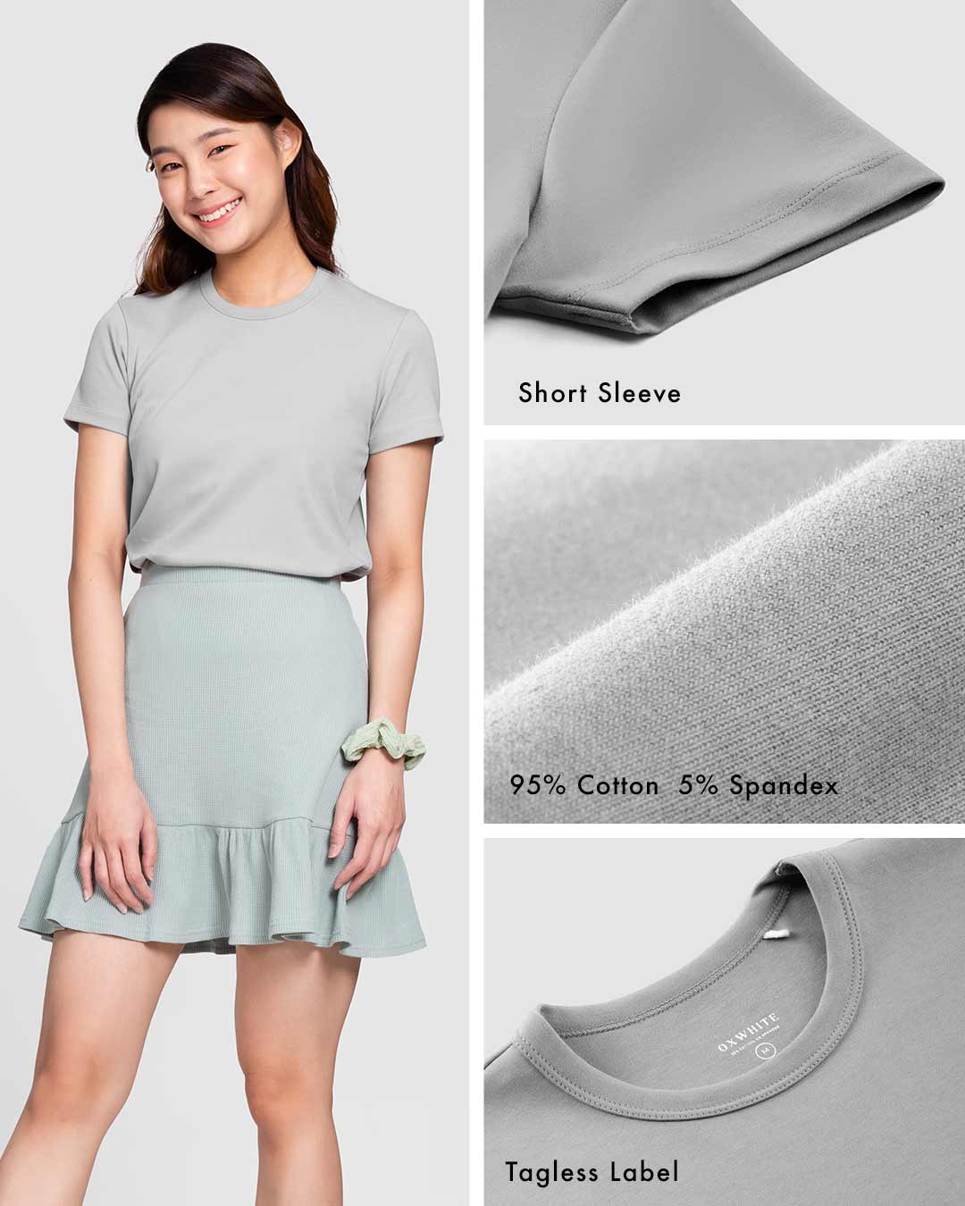 Women Premium Weight Cotton Crew Neck Tee (Essential)