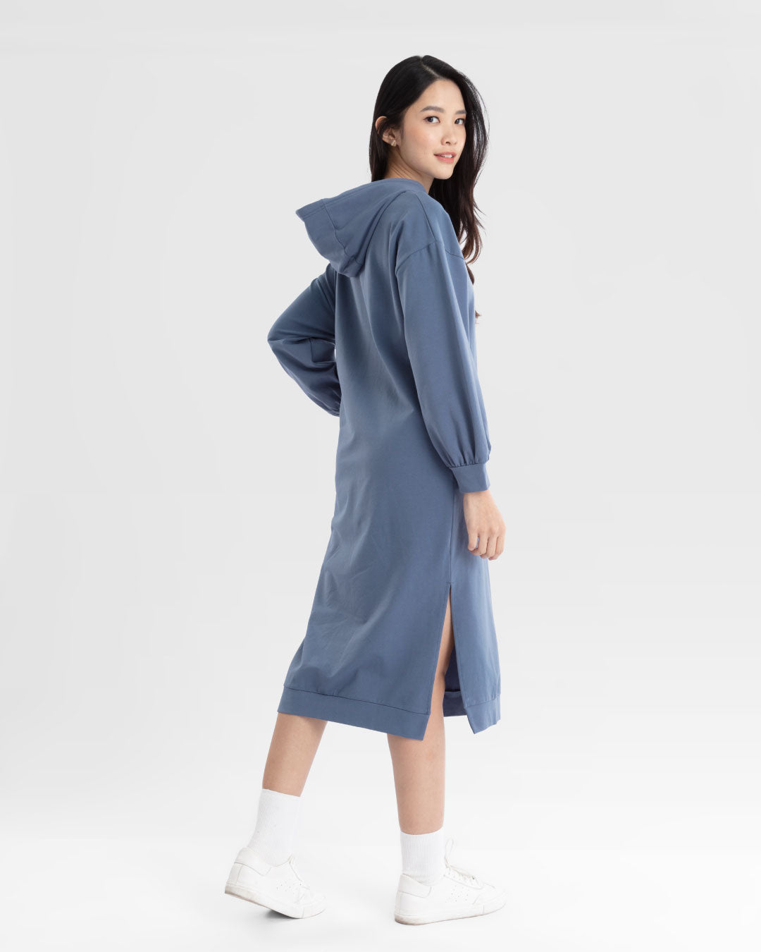 Women Midi Hoodie Dress
