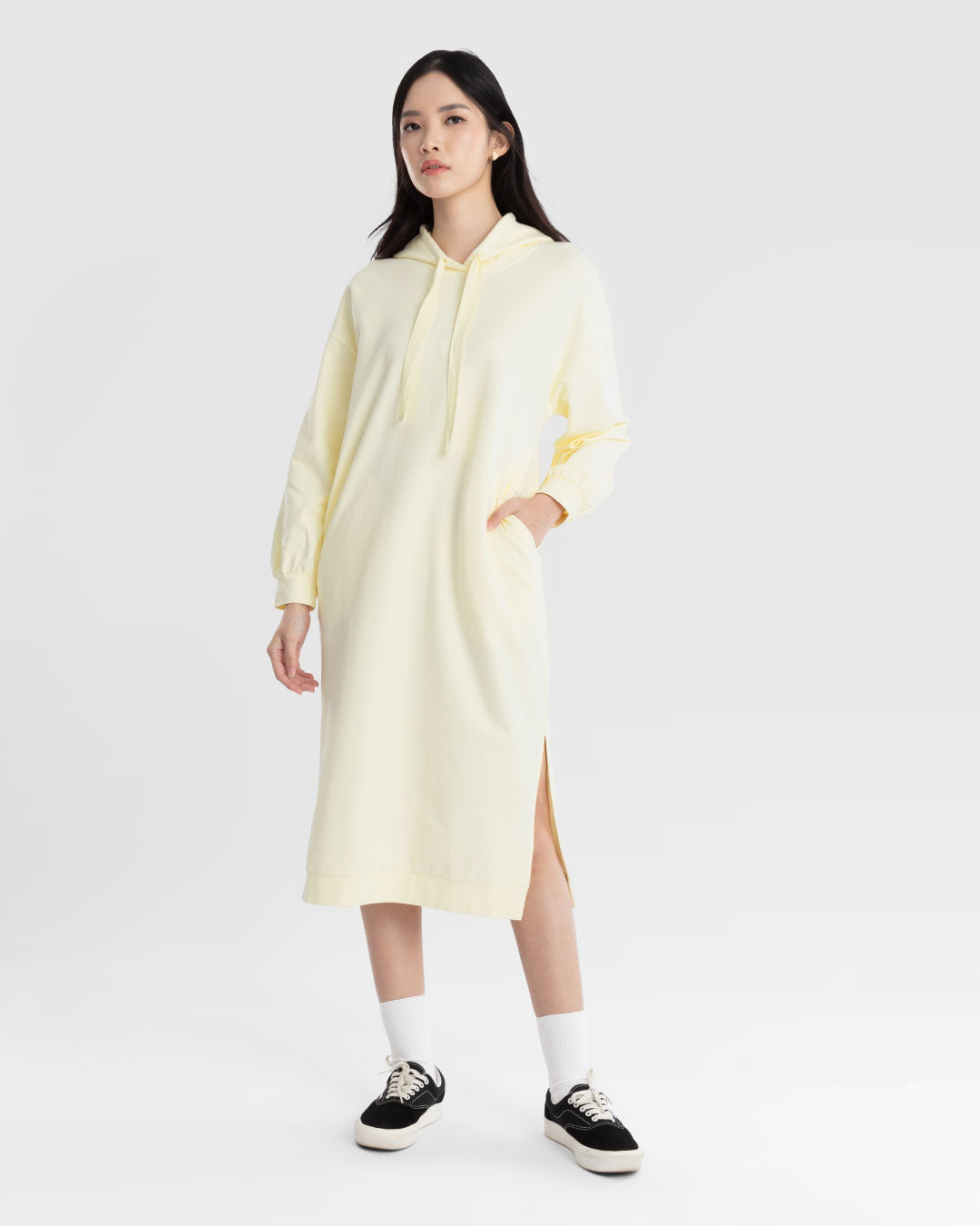 Women Midi Hoodie Dress