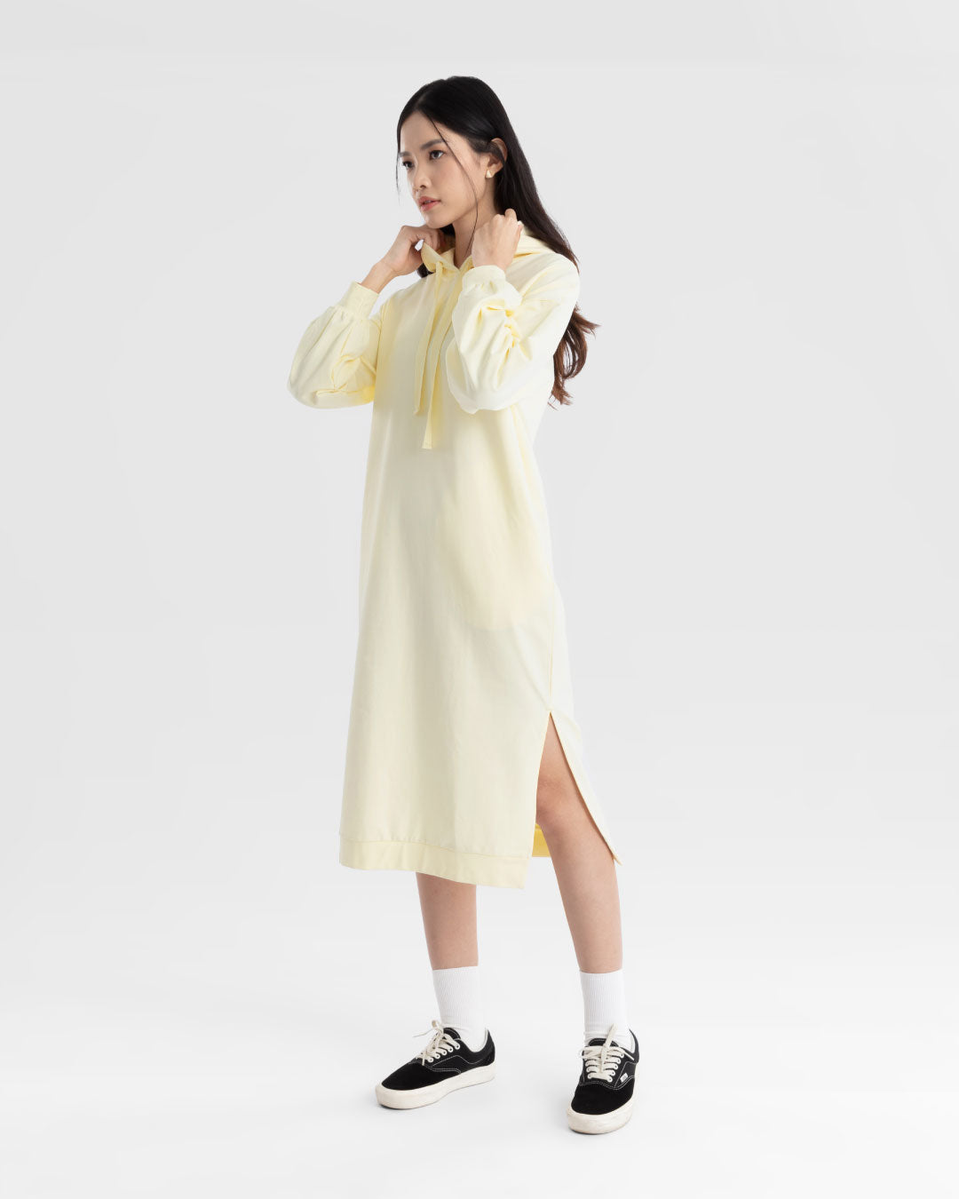 Women Midi Hoodie Dress