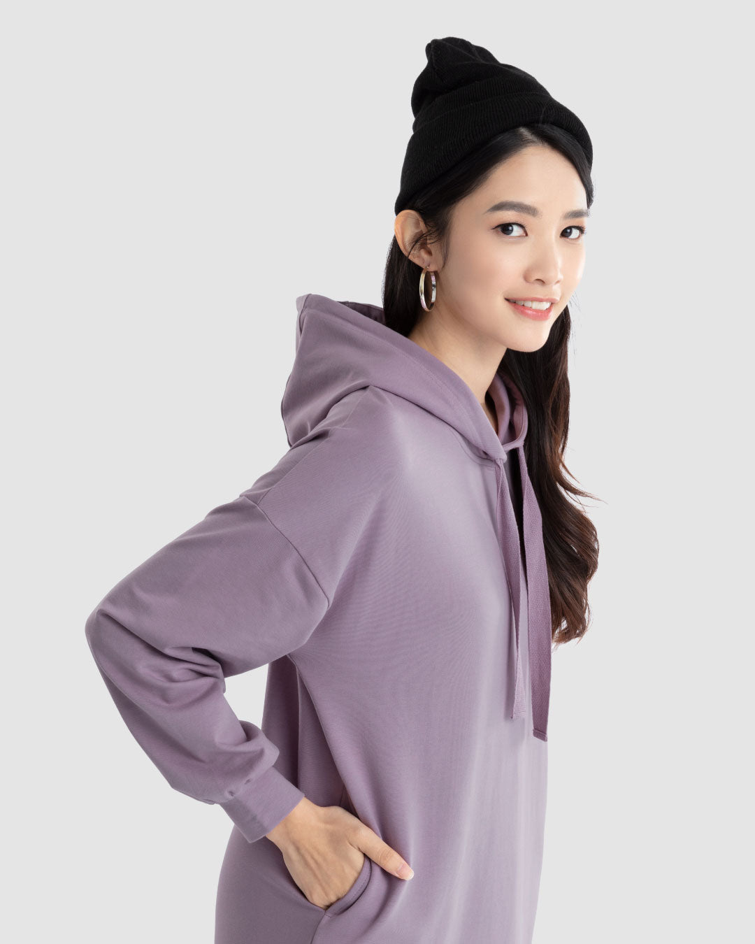 Women Midi Hoodie Dress