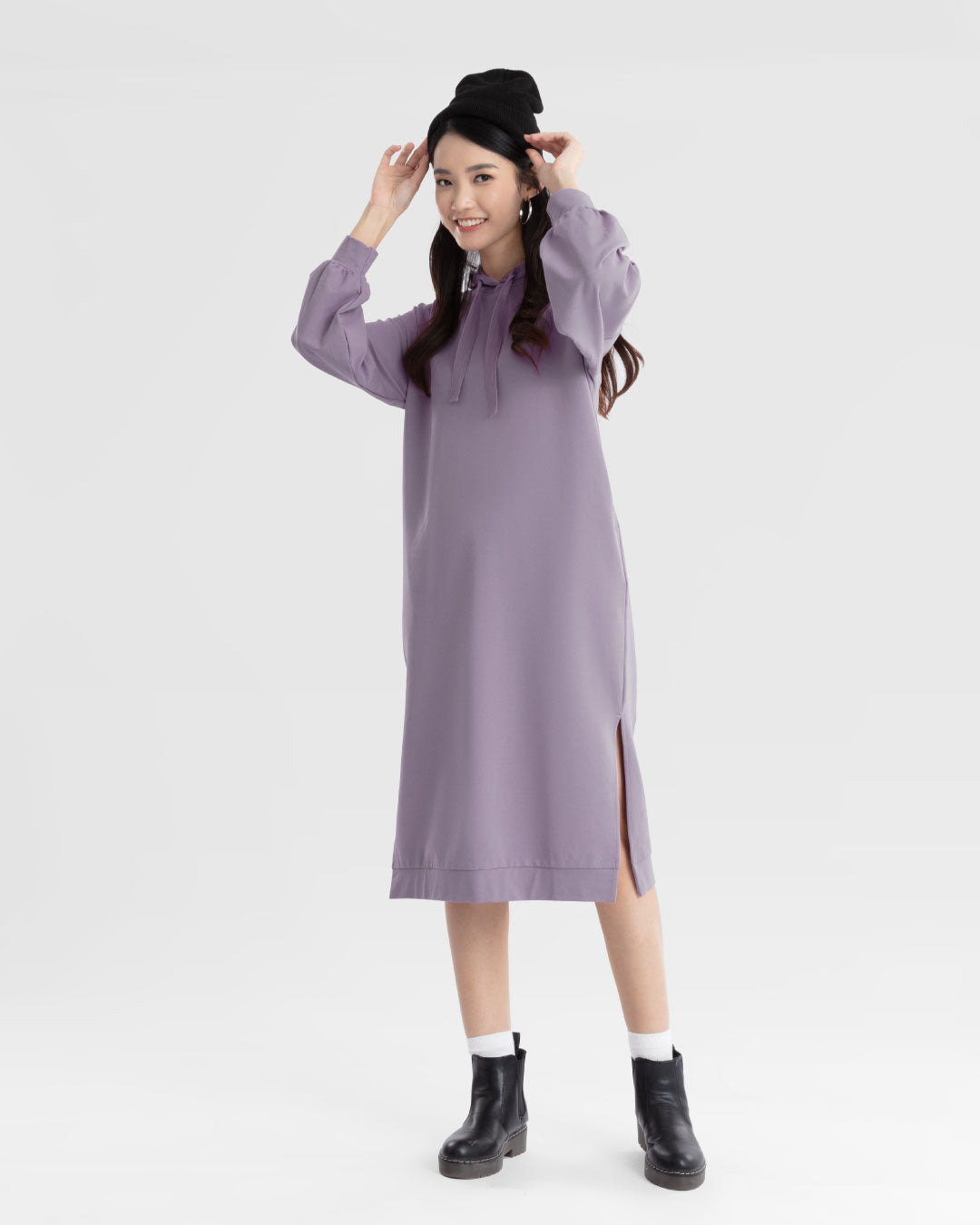 Women Midi Hoodie Dress