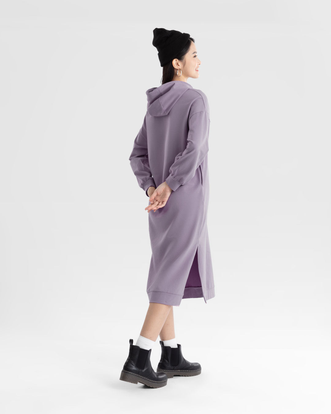 Women Midi Hoodie Dress