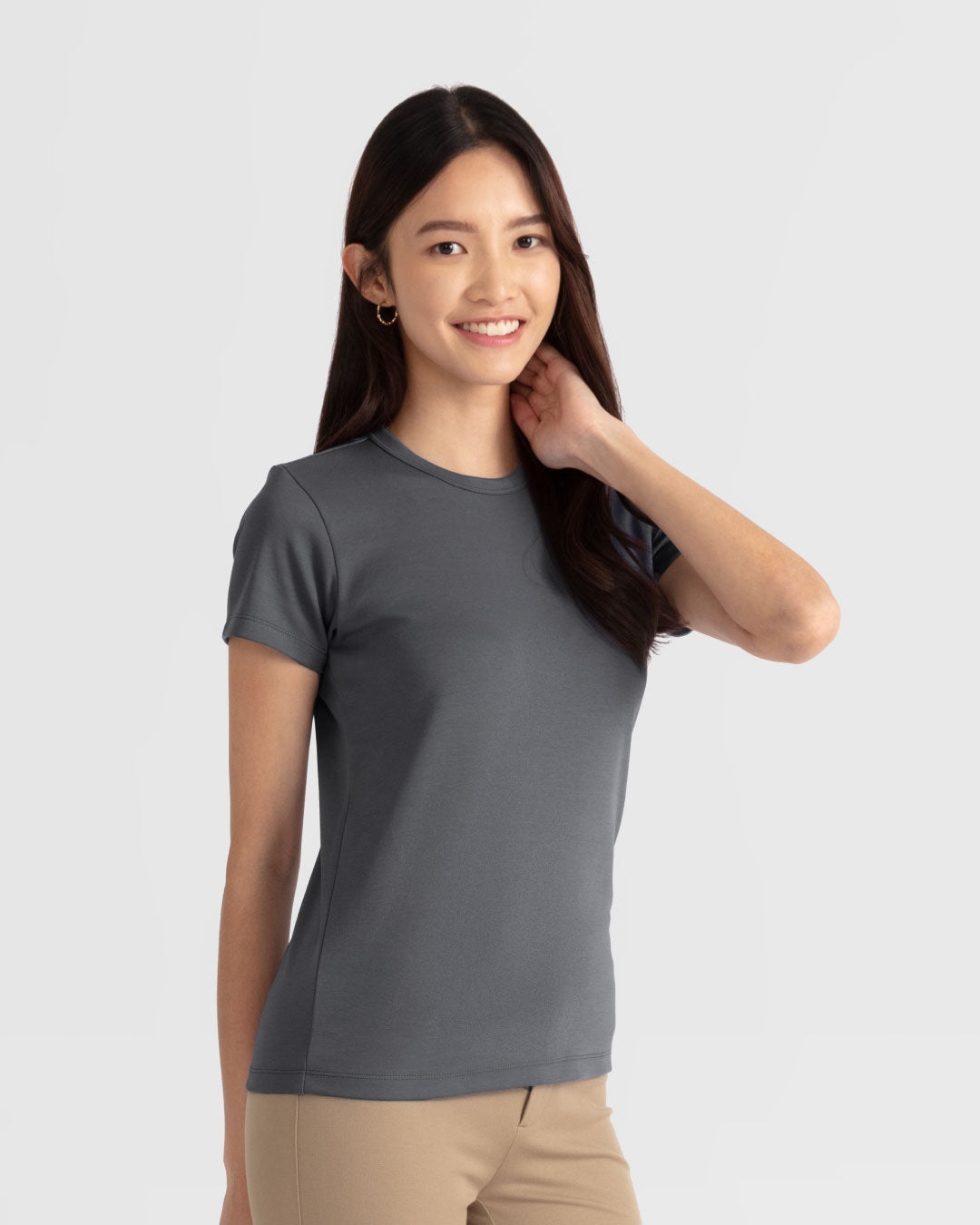 Women Premium Weight Cotton Crew Neck Tee (Essential)