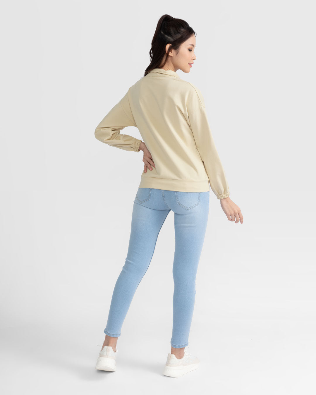 Women Half Zip Turtleneck Sweater