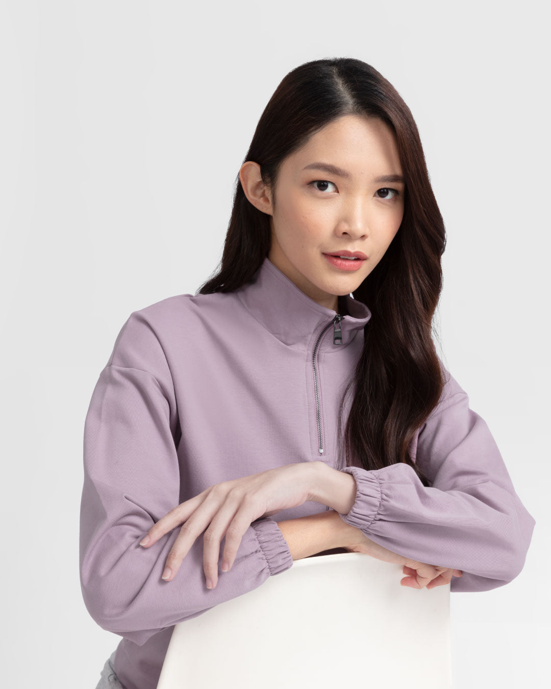 Women Half Zip Turtleneck Sweater