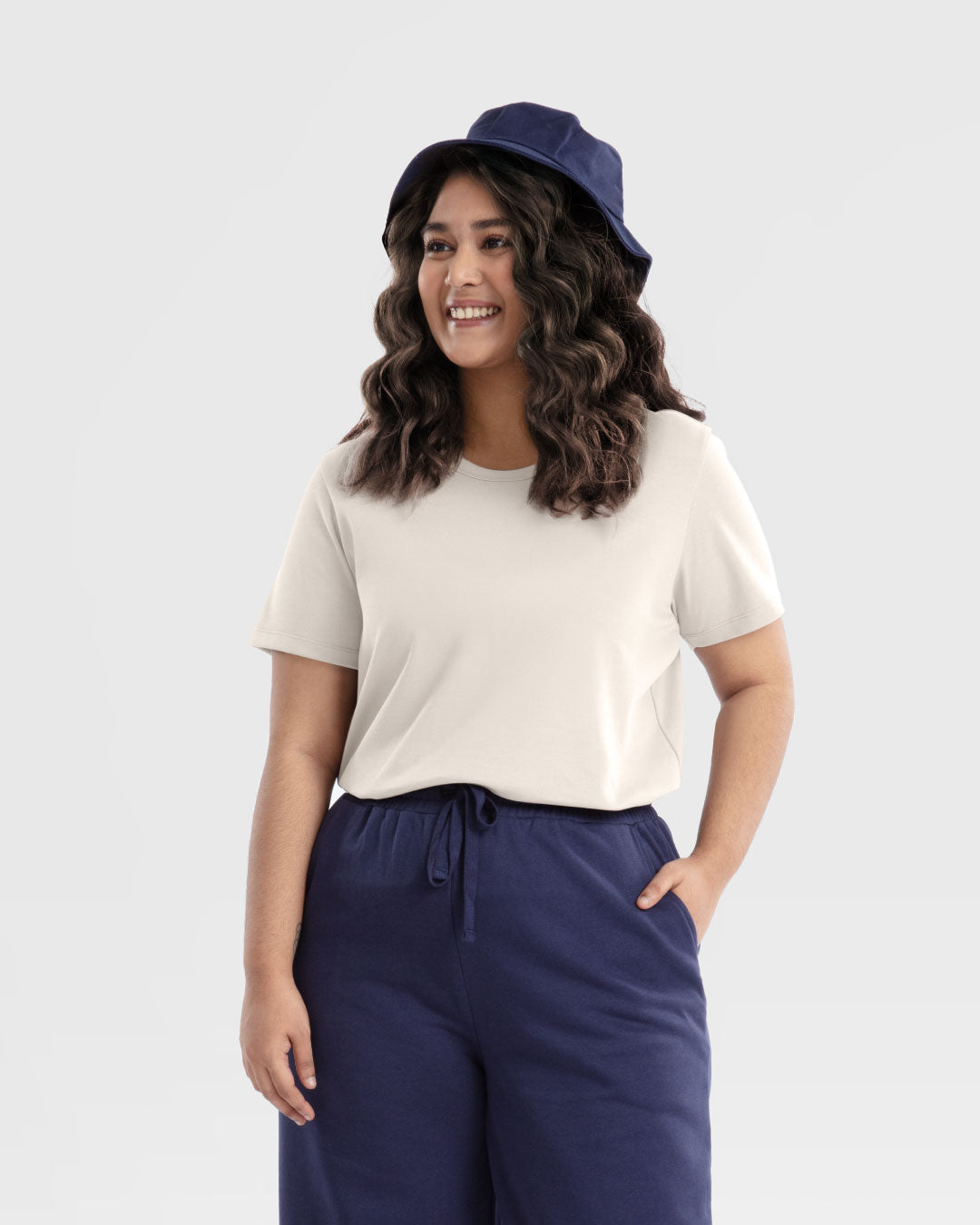 Women Premium Weight Cotton Crew Neck Tee (Essential)