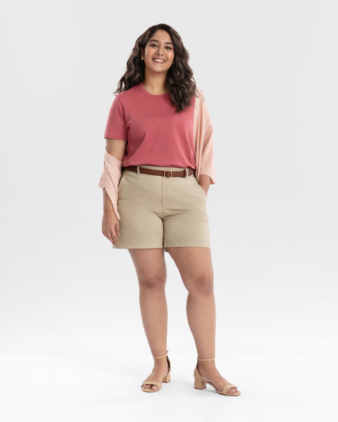ZERDOCEAN Women's Modal Plus Size Mid Thigh Shorts Khaki, 1X at   Women's Clothing store