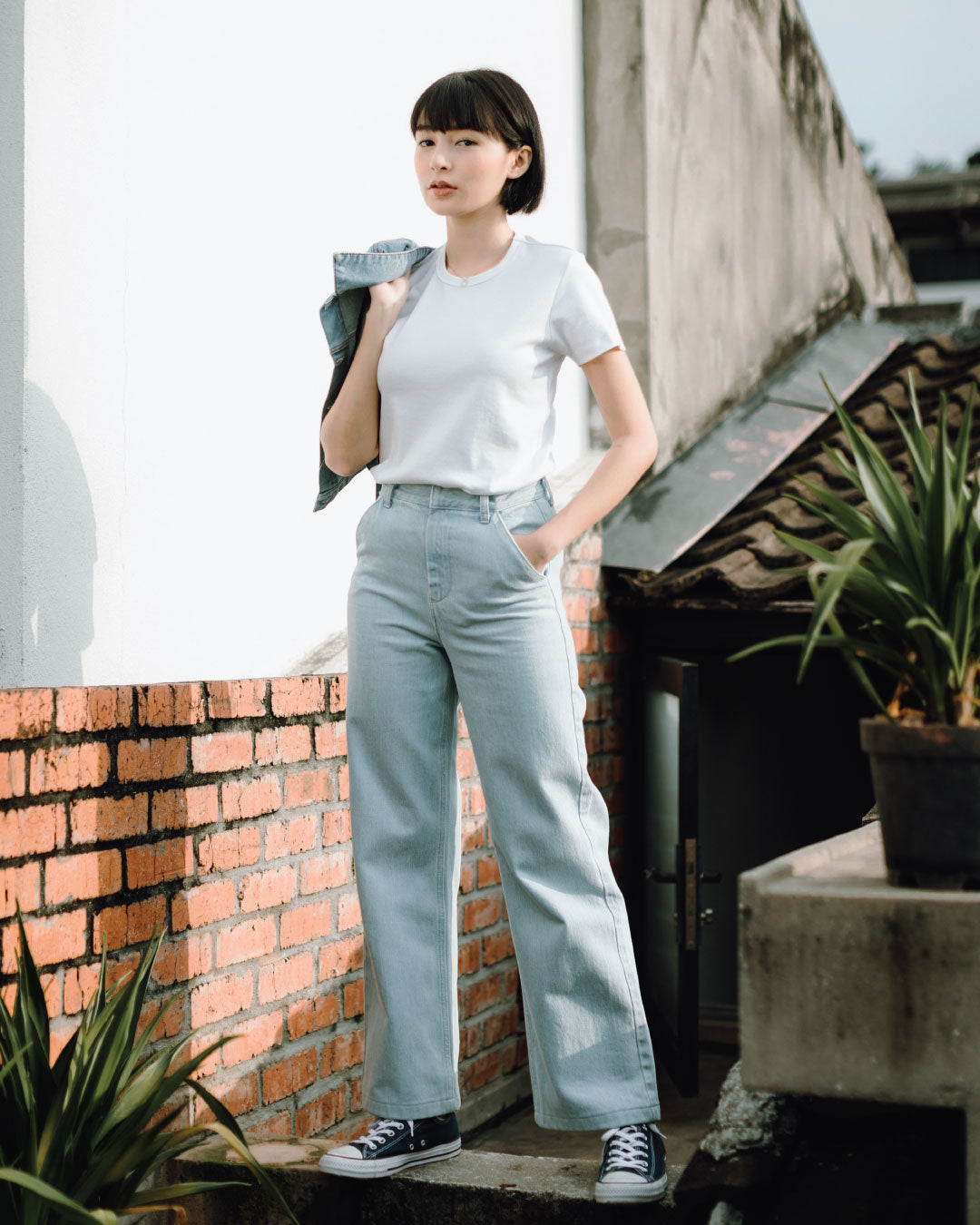 Women Premium Weight Cotton Crew Neck Tee (Essential)