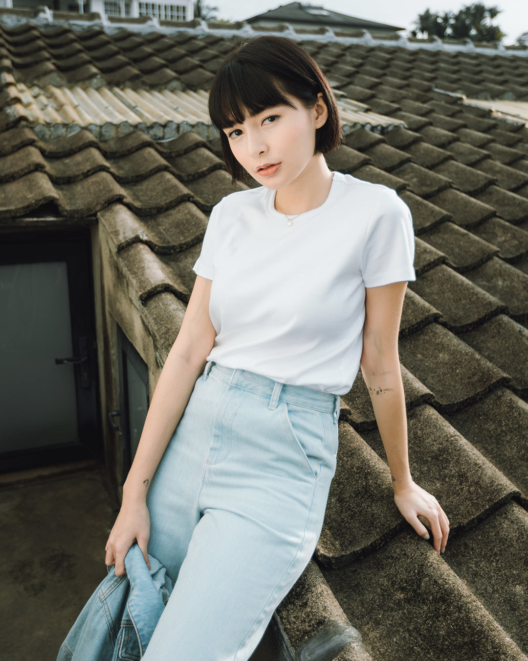 Women Premium Weight Cotton Crew Neck Tee (Essential)