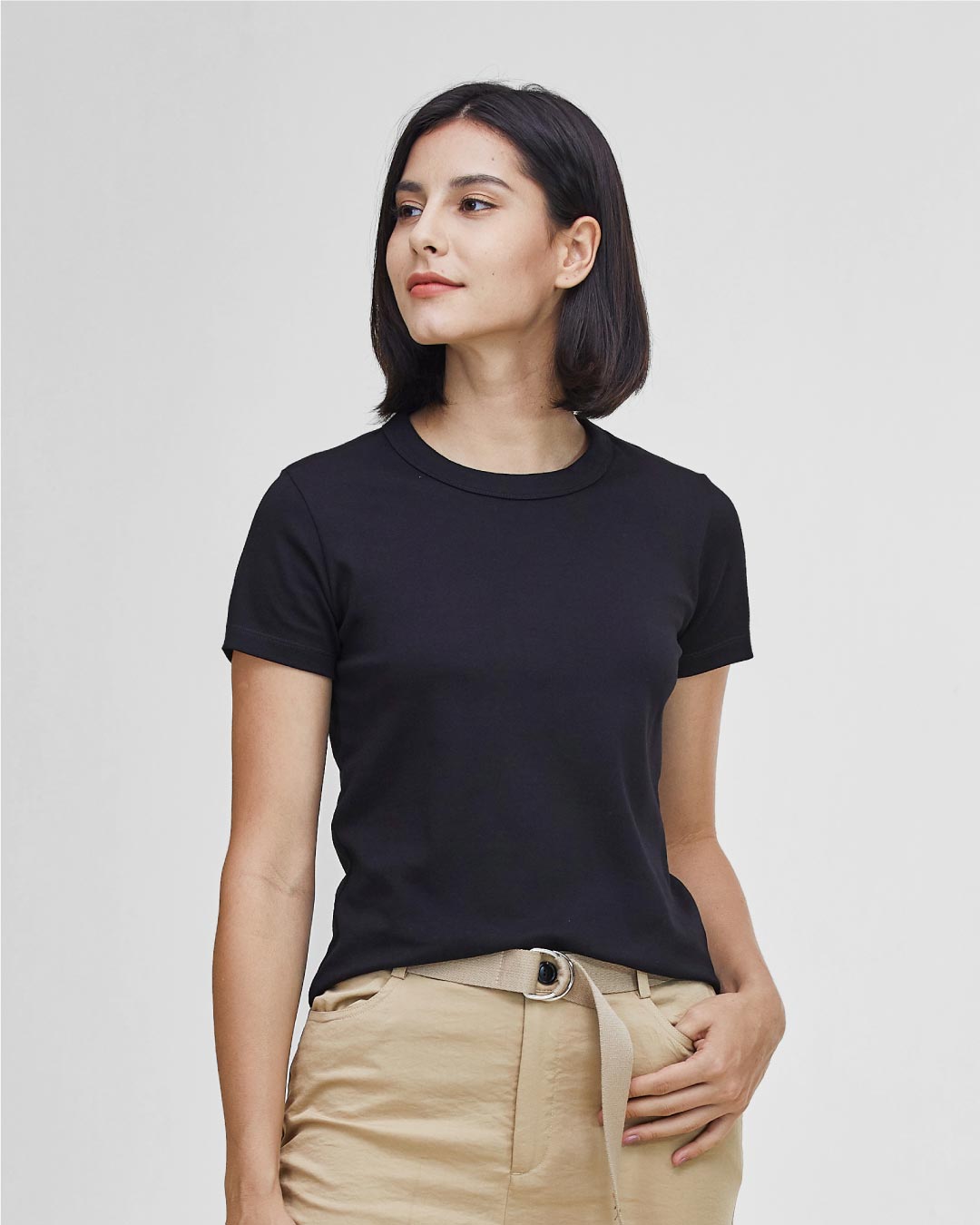 Women Premium Weight Cotton Crew Neck Tee (Essential)