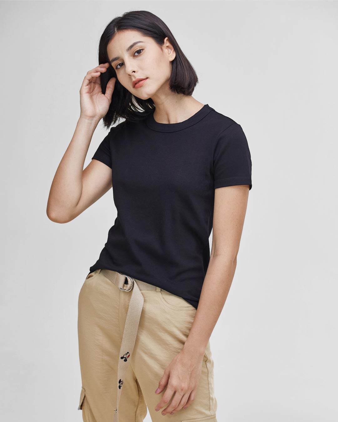 Women Premium Weight Cotton Crew Neck Tee (Essential)