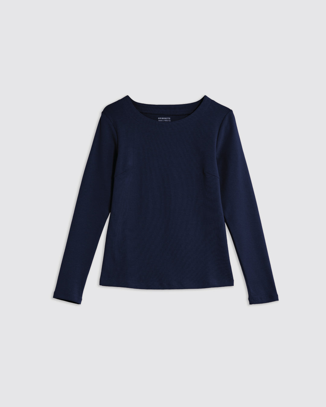 Women Boatneck Long Sleeve Fitted Top