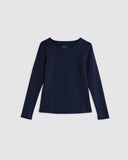 Women Boatneck Long Sleeve Fitted Top