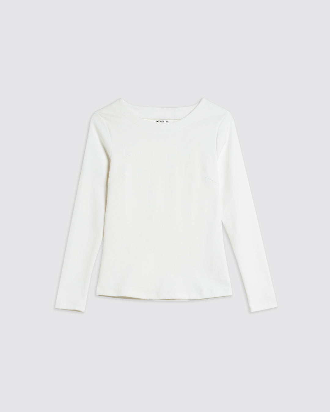 Women Boatneck Long Sleeve Fitted Top